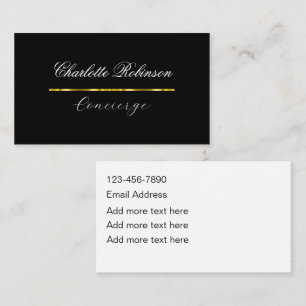 Eleganter persönlicher Concierge-Assistent Visitenkarte