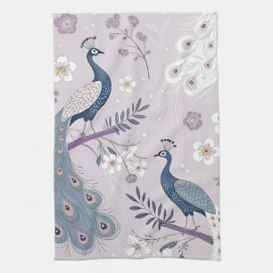Eleganter Pfau Floral Vintage (11) Geschirrtuch