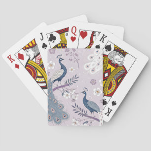 Eleganter Pfau Floral Vintage (11) Spielkarten