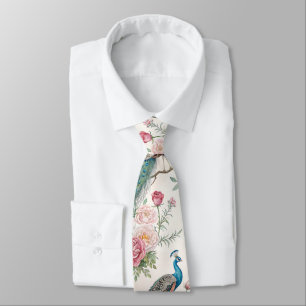 Eleganter Pfau Floral Vintage (12) Krawatte