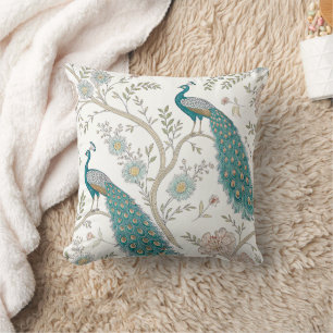 Eleganter Pfau Floral Vintage (4) Kissen