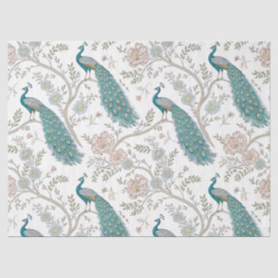 Eleganter Pfau Floral Vintage (6) Seidenpapier