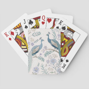 Eleganter Pfau Floral Vintage (7) Spielkarten