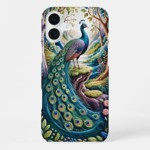 Eleganter Pfau im verzauberten Wald Case iPhone 16 Plus Hülle
