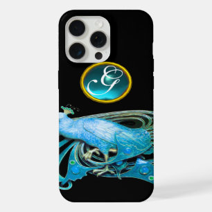 ELEGANTER PFau IN BLAU, AQUAMARIN-MONOGRAMM iPhone 15 Pro Max Hülle