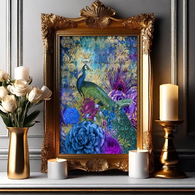 Eleganter Pfau Poster (Elegant Peacock Ephemera)