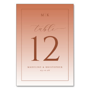 Eleganter Pfirsichfarbverlauf Tischnummer