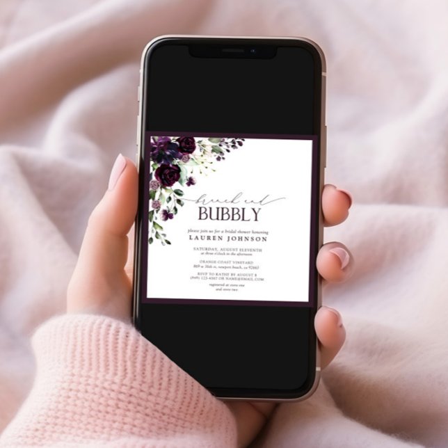 Eleganter Pflaumenbrunch mit Lila Blütendusche Einladung (Von Creator hochgeladen)