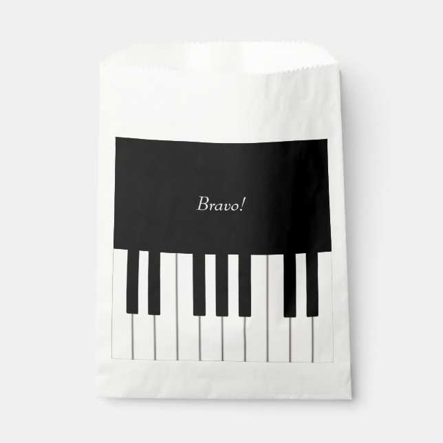 Eleganter Piano Keyboard Individuelle Name & Messa Geschenktütchen (Vorderseite)