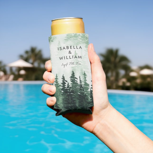 Eleganter Pinienwald Personalisiert Selters Dosenkühler (In Situ Pool)
