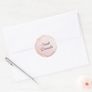 Eleganter Pink Bat Mitzvah personalisierter Aufkle Runder Aufkleber