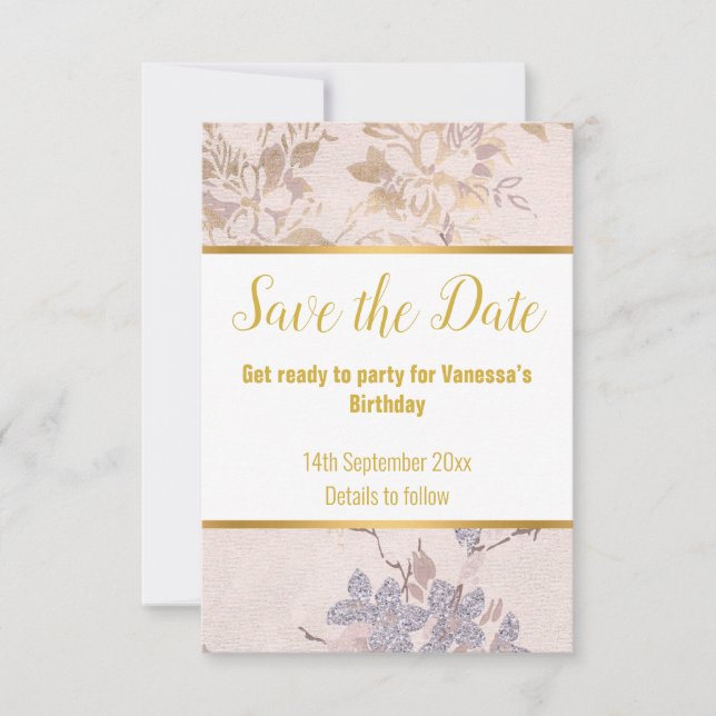 ELEGANTER PINK BLUE FLORAL RESPONRAL RSVP CARD (Vorderseite)