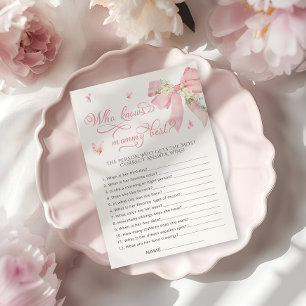 Eleganter Pink Bow, der Mommy Baby Shower Game ken