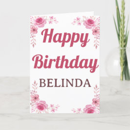 ELEGANTER PINK FLORAL BIRTHDAY CARD KARTE