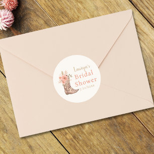 Eleganter Pink Floral Cowgirl Brautparty Sticker