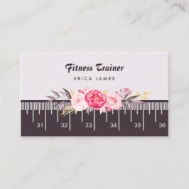 Eleganter Pink Floral Tape Fitness Trainer Visitenkarte