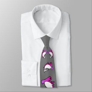 Eleganter Pink & Gray Hammerhead Hai Cartoon Neck  Krawatte