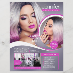 Eleganter Pink Hair Salon Flyer