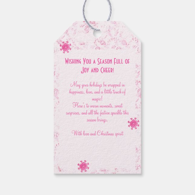 Eleganter Pink Kitsch Wasserfarbenfrohe Dolcefarni Geschenkanhänger (Rückseite)