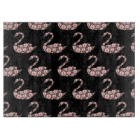 Eleganter Pink Pearl Swan auf schwarzem Hintergrun