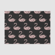 Eleganter Pink Pearl Swan auf schwarzem Hintergrun