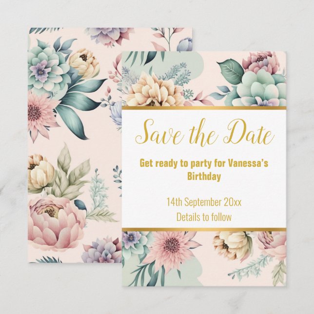 ELEGANTER PINK SPRING FLORAL RESPONSE RSVP CARD KARTE (Vorne/Hinten)