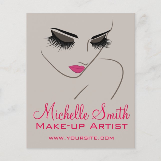 Eleganter Pink und Gray Lash Extension Schönheitss Flyer (Vorne)