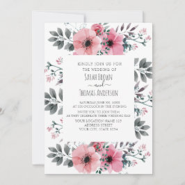 ELEGANTER PINK & WHITE INVITE EINLADUNG