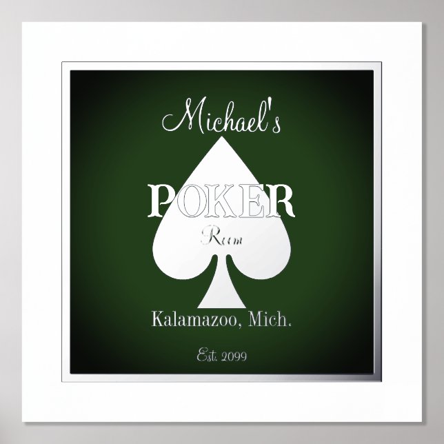 Eleganter Poker Kartenspielen Foil Akzent Foliendrucke (Vorderseite)