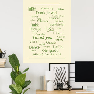 Eleganter Polyglot "Danke" Ausdruck Minimalistisch Poster