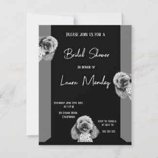 eleganter Poodle Hund Bridal Dusche Einladung