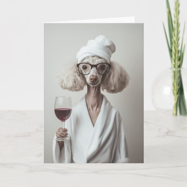 Eleganter Poodle Wellness-Center Moment Einladung (Vorderseite)