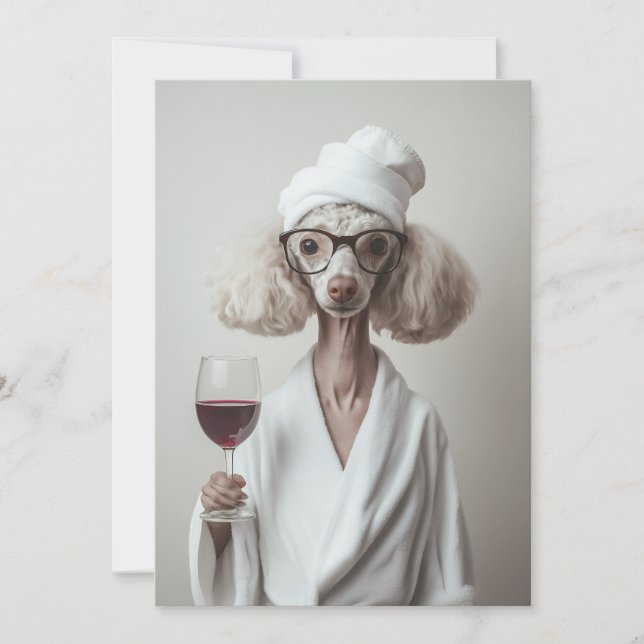 Eleganter Poodle Wellness-Center Moment Einladung (Vorderseite)