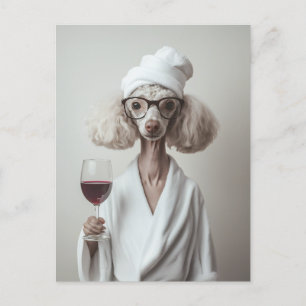 Eleganter Poodle Wellness-Center Moment Postkarte