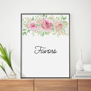 Eleganter Poster für Blumenfavors