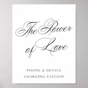 Eleganter Power der Liebe-Ladestation Schwarzes Sk Poster