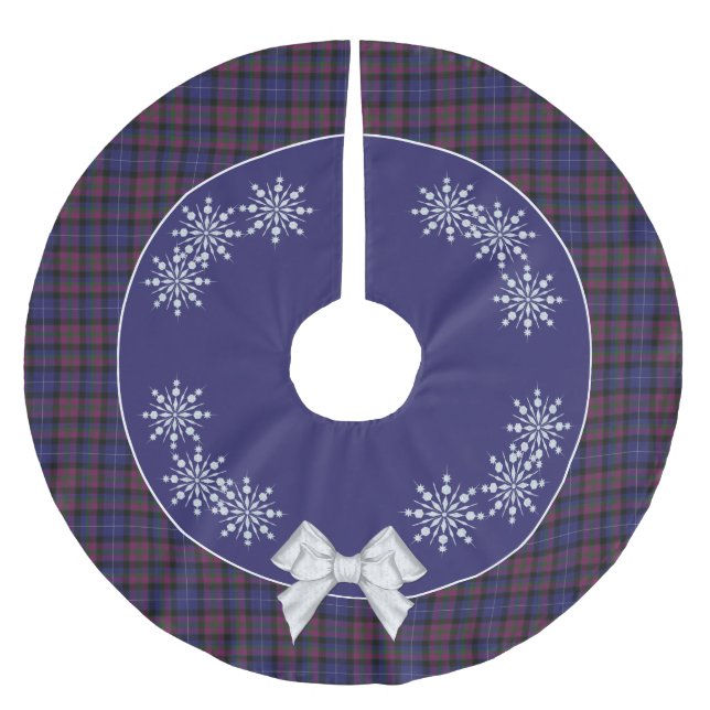Eleganter Pride of Scotland Kariert Tree Skirt Polyester Weihnachtsbaumdecke (Vorderseite)