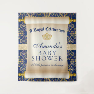 Eleganter Prinz Baby Shower Vertikaler Hintergrund Wandteppich