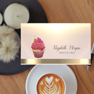 Eleganter professioneller Cupcake Gold Visitenkarte