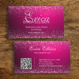 Eleganter professioneller Geschäft- QR-Code Rosa S Visitenkarte