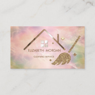 Eleganter professioneller Glitterbesen Haus Visitenkarte