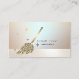 Eleganter professioneller Goldbesen Visitenkarte