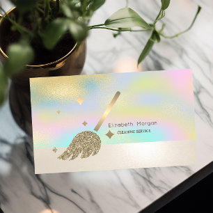 Eleganter professioneller goldener Besen holografi Visitenkarte