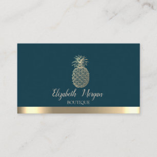 Eleganter professioneller Goldstreifen Ananas Visitenkarte