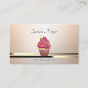 Eleganter professioneller leuchtender Cupcake Visitenkarte