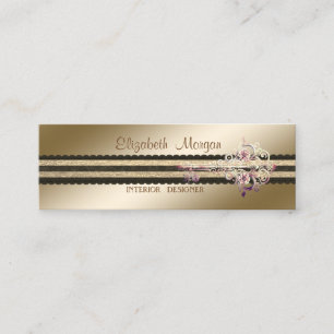 Eleganter professioneller stilvoller floraler Schl Mini Visitenkarte
