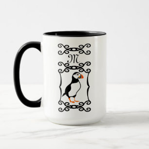Eleganter Puffin in einem französischen Eisenrahme Tasse