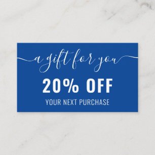 Eleganter QR Code Business Promo Loyalität Blau Rabattkarte