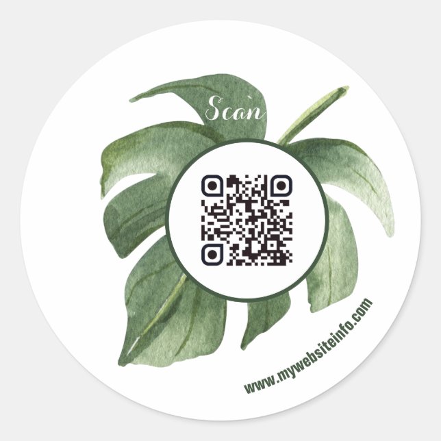 Eleganter QR Code Business Runder Aufkleber (Vorderseite)
