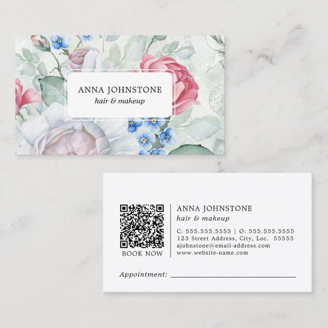 Eleganter QR-Code | Ernennung Visitenkarte (Vorne/Hinten)